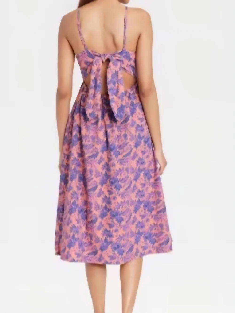 Universal Thread Peach Maxi Dress with Purple Floral Print - Picture 3 of 4